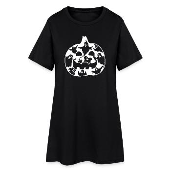 Halloween Party Ideas - Funny Halloween Pumpkin Gh - Women’s T-Shirt Dress - black - Front