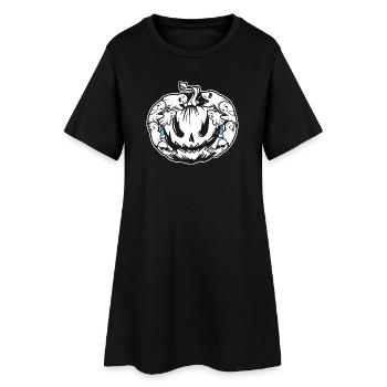 Funny Halloween Pumpkin with many ghosts - Frauen T-Shirt-Kleid - Schwarz - Vorne