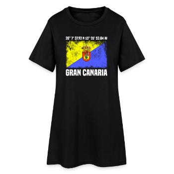 Inseltrip Gran Canaria - Frauen T-Shirt-Kleid - Schwarz - Vorne