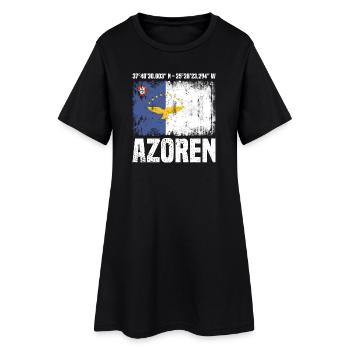 Voyage insulaire aux Açores - Robe T-shirt Femme - noir - Devant