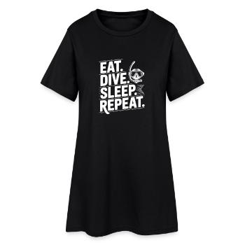 Eat. Dive. Sleep. Repeat. - Women’s T-Shirt Dress - black - Front