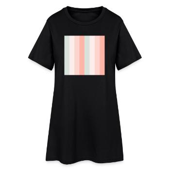 Pastel Vertical Stripe Palette - Women’s T-Shirt Dress - black - Front