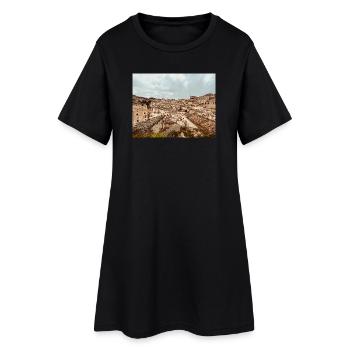 Villes labyrinthiques de pierres - Robe T-shirt Femme - noir - Devant