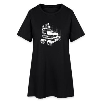 Graphisme des patins à roulettes - Robe T-shirt Femme - noir - Devant