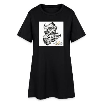 Azzo Sardegna  - Frauen T-Shirt-Kleid - Schwarz - Vorne