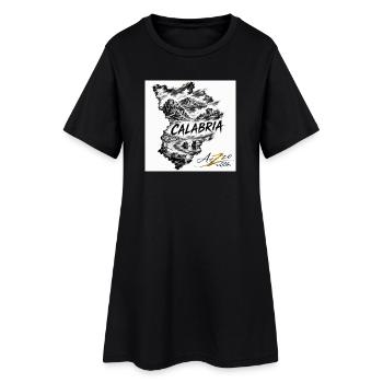 Azzo Calabria Skizzenkarte  - Frauen T-Shirt-Kleid - Schwarz - Vorne