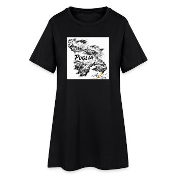 Azzo Puglia Skizzenkarte  - Frauen T-Shirt-Kleid - Schwarz - Vorne