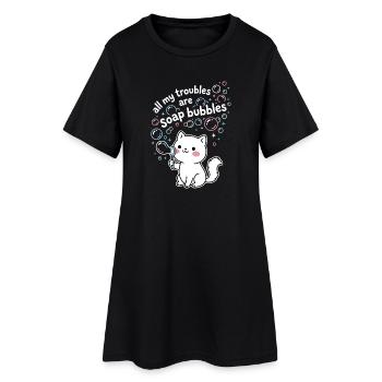 All My Troubles Are Soap Bubbles - Women’s T-Shirt Dress - black - Front