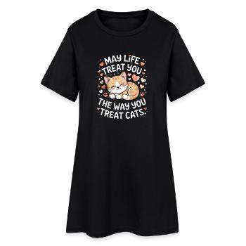 Chat peut te gâter Chats Maman de chat Chats - Robe T-shirt Femme - noir - Devant