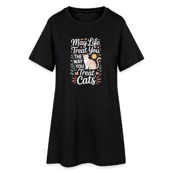 Chat peut te gâter Chats Maman de chat Chats - Robe T-shirt Femme - noir - Devant