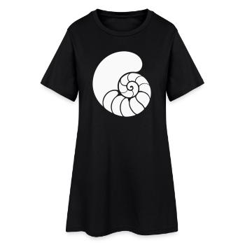Spiral Pattern Shell - Women’s T-Shirt Dress - black - Front