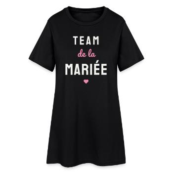 Team de la Mariée EVJF Coeur Mariage Fête Copines - Frauen T-Shirt-Kleid - Schwarz - Vorne