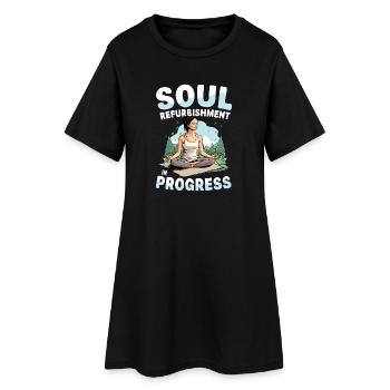 Régénération de l’âme en cours de méditation yoga - Robe T-shirt Femme - noir - Devant