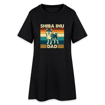 Shiba Inu Dad Japanese Doge Owner - Women’s T-Shirt Dress - black - Front