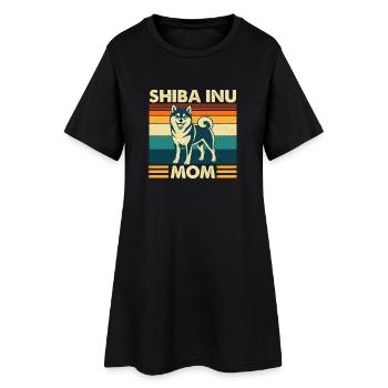 Shiba Inu Mom Kawaii Doge japonais - Robe T-shirt Femme - noir - Devant