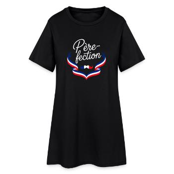 Père-fection Papa Français Fête Des Pères - Robe T-shirt Femme - noir - Devant