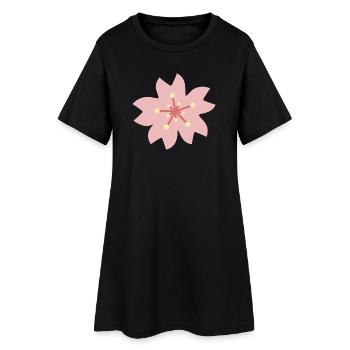 Blush Sakura Petal Bloom - Robe T-shirt Femme - noir - Devant