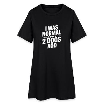 J’étais normal il y a deux chiens - Robe T-shirt Femme - noir - Devant