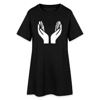 Geste des mains ouvertes - Robe T-shirt Femme - noir - Devant