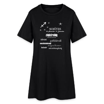 Schütze_Sternzeichen - Frauen T-Shirt-Kleid - Schwarz - Vorne