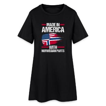 Norway Norge America Patriotic Fjords Scandinavian - Women’s T-Shirt Dress - black - Front