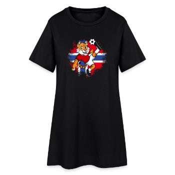 Norway Soccer Norge Fjords Scandinavian - Women’s T-Shirt Dress - black - Front