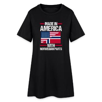 Norway Norge America Patriotic Fjords Scandinavian - Women’s T-Shirt Dress - black - Front