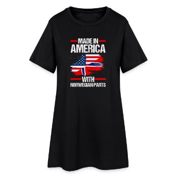 Norway Norge America Patriotic Fjords Scandinavian - Women’s T-Shirt Dress - black - Front