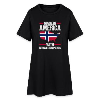 Norway Norge America Patriotic Fjords Scandinavian - Women’s T-Shirt Dress - black - Front