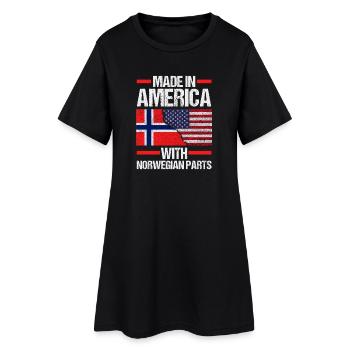 Norway Norge America Patriotic Fjords Scandinavian - Women’s T-Shirt Dress - black - Front
