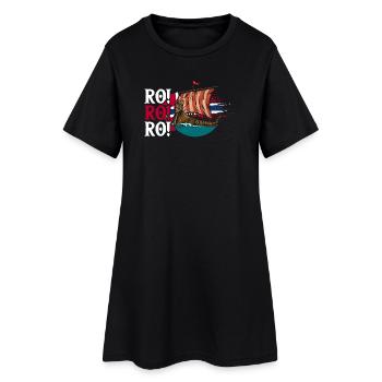 Norvège des fjords Norge Navire scandinave ro-viking - Robe T-shirt Femme - noir - Devant