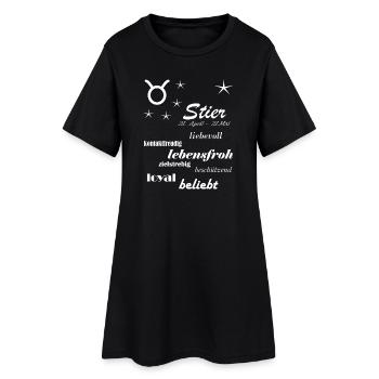 Stier_Sternzeichen - Frauen T-Shirt-Kleid - Schwarz - Vorne
