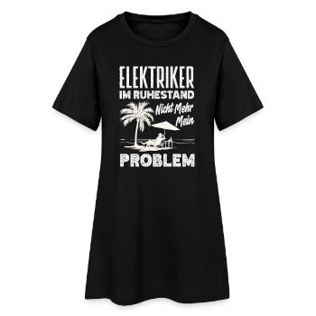 Elektriker Im Ruhestand - Frauen T-Shirt-Kleid - Schwarz - Vorne