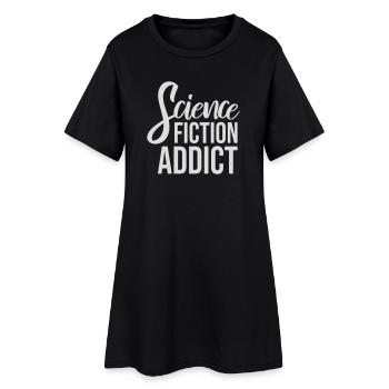 Science Fiction Addict Sci Fi Liebhaber Zitat Text - Frauen T-Shirt-Kleid - Schwarz - Vorne
