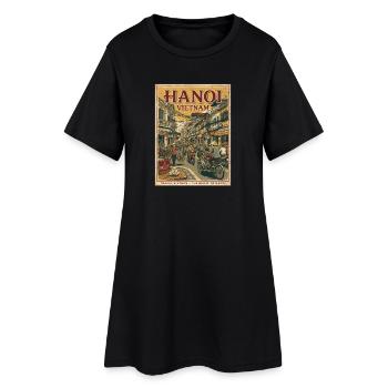 Coucher de soleil à Hanoï Vietnam - Robe T-shirt Femme - noir - Devant