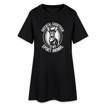 Dictons cadeaux de chats à poil court oriental - Robe T-shirt Femme - noir - Devant