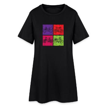 Pop Art coloré de vélo usé - Robe T-shirt Femme - noir - Devant
