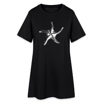 Silhouette d’étoile de mer en noir et blanc - Robe T-shirt Femme - noir - Devant
