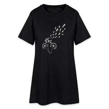 Dandelion Greyhound Floral Sighthound - Women’s T-Shirt Dress - black - Front