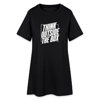 Pensez en dehors des sentiers battus – White Saying & Statement - Robe T-shirt Femme - noir - Devant