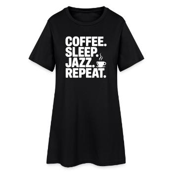 Café. Dors. Jazz. Répétez. - Robe T-shirt Femme - noir - Devant
