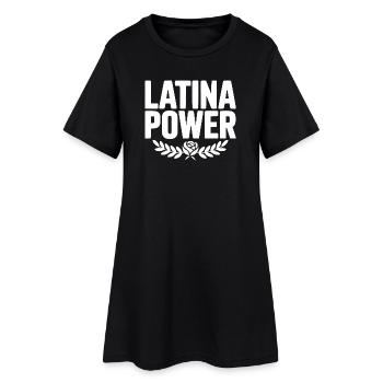Latina-Macht - Frauen T-Shirt-Kleid - Schwarz - Vorne