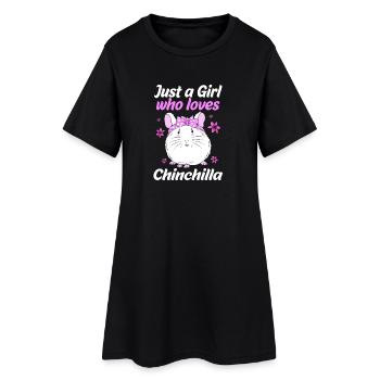 Chinchilla - Frauen T-Shirt-Kleid - Schwarz - Vorne