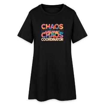 Chaos Koordinator Bunt Lustiger Spruch - Frauen T-Shirt-Kleid - Schwarz - Vorne