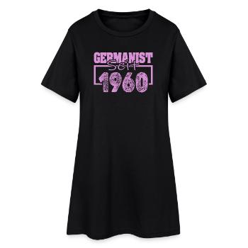 1960 - Frauen T-Shirt-Kleid - Schwarz - Vorne
