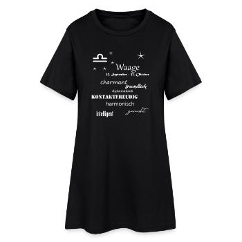Waage_Sternzeichen - Frauen T-Shirt-Kleid - Schwarz - Vorne