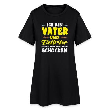 Vater Und Elektriker Spruch - Frauen T-Shirt-Kleid - Schwarz - Vorne