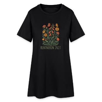 Pensioner 2027 Wildflowers with butterflies - Women’s T-Shirt Dress - black - Front