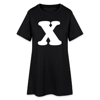 Large X Style Print | Letter X | X Logo - Women’s T-Shirt Dress - black - Front