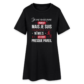 Je Ne Suis Pas Parfait Mais Je Suis Supporter D... - Robe T-shirt Femme - noir - Devant